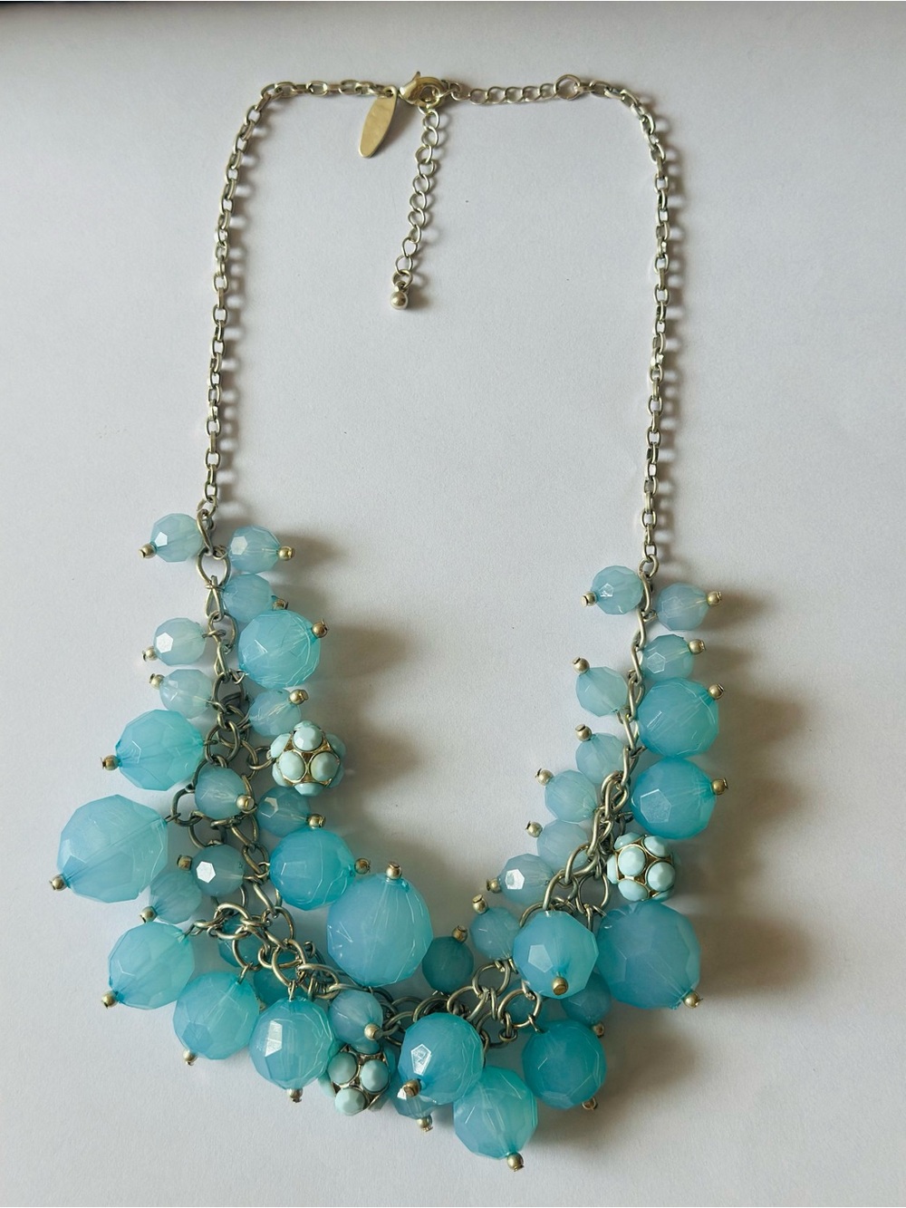 Blue Beaded Statement Necklace - Women Jewelry